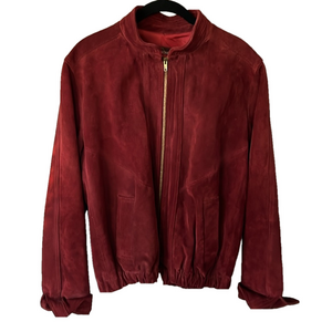 Vintage Burgundy suede Leather Jacket